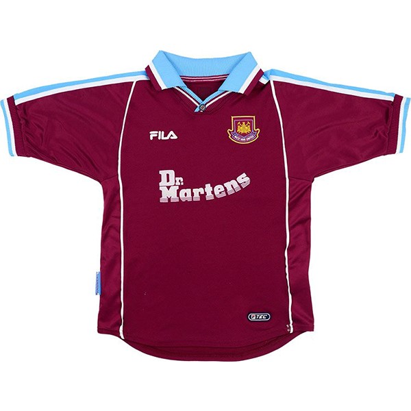 Camiseta West Ham United FILA Replica Primera Ropa Retro 1999 2000 Rojo